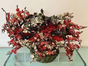 Stunning Large Glass Bonsai Floral Plant including Cherry Blossoms