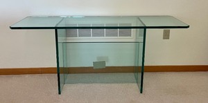 Contemporary Glass Console or Sofa Table