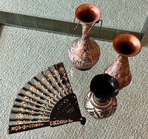 Variety of Lovely Home Decor Items including Vases and a Decorative Fan