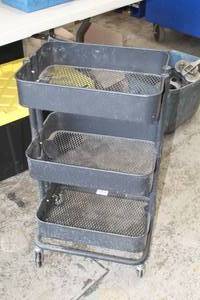 lot 328 image: Metal Utility Cart 3-tier