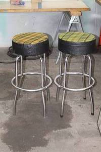 lot 409 image: Lot of (2) MetalPadded Shop Stool
