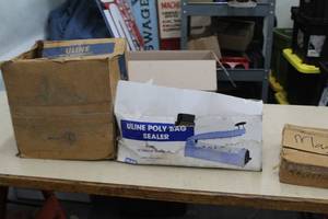lot 475 image: Uline H-190 12 Impulse Sealer w Uline Poly Tubing S-5865 10x1.5