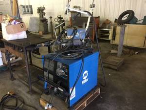 lot 20 image: Miller CP 302 MiG Welder Wire Feed Set Up