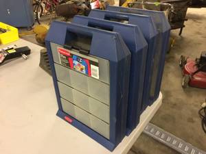 lot 190 image: 4 Rubbermaid Drop Bin Organizers