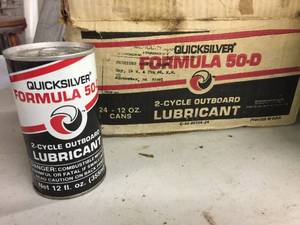 lot 295 image: Vintage Quicksilver Lubricant Oil Cans - Metal