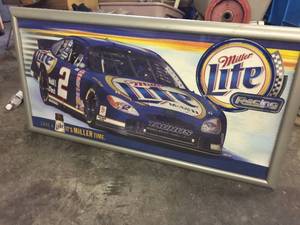 lot 297 image: Miller Lite Racing Rusty Wallace Framed Poster