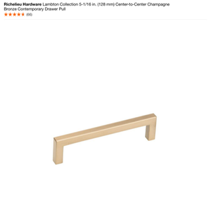 lot 4 image: (12) Bags of (10-Pack) Richelieu Hardware Lambton Collection 5-116 in. (128 mm) Center-to-Center Champagne Bronze Contemporary Drawer Pull. See Pictures
