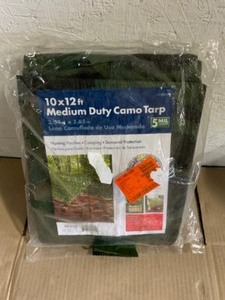 lot 16 image: Everbilt 10 ft. x 12 ft. Camouflage General Purpose Tarp. See Pictures