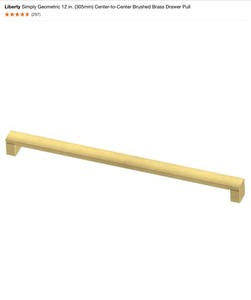 lot 24 image: (12) Liberty Simply Geometric 12 in. (305mm) Center-to-Center Brushed Brass Drawer Pull. See Pictures