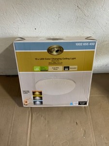 lot 27 image: Hampton Bay 15 in. 22-Watt Selectable LED Flush Mount Ceiling Light 1450 Lumens Dimmable Energy Star. See Pictures