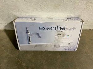 lot 32 image: KEENEY Belanger Single Hole 1-Handle Bathroom Faucet with Drain Assembly in Polished Chrome. See Pictures