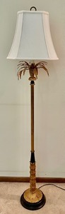 lot 95 image: Elegant Golden Palm Floor Lamp