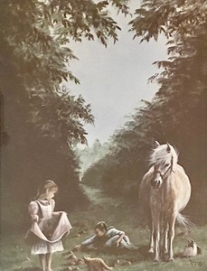 lot 159 image: The Gathering Framed Print by Rozan Henning