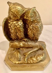 lot 164 image: Brilliant Brass Owl Figurine
