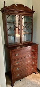 lot 211 image: Amazing Antique Secretary with Vintage Shakespeare Books
