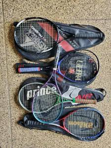 lot 101 image: Five Tennis Rackets