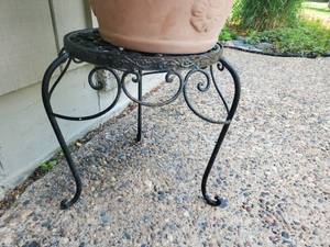 lot 37 image: Pair Of Outdoor Metal Plant Stands