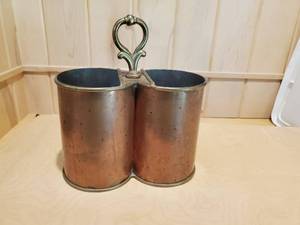 lot 49 image: Vintage Globe Views Bottles Copper And Brass Wine Chiller And Holder