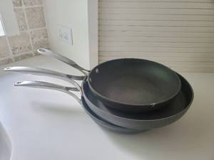lot 97 image: Three Calphalon Frying Pans