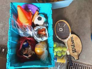 Tote Bin Full Of Sports Gear