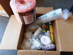 Box Of Assorted Ropes & Spool Of Bailer Twine