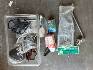 Bin Of Inner Tubes, Pedals, Seat, Relectors & Other Bicycle Accessories