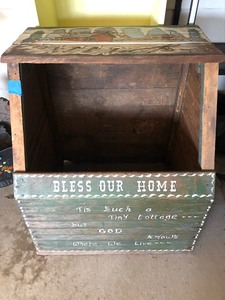 lot 87 image: Handpainted Wooden Storage Box