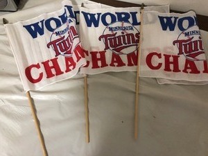 lot 34 image: World Champions Minnesota Twins Flags