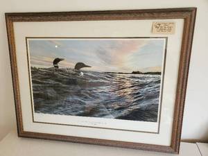lot 66 image: Artisit Proof Minnesota Legacy - Distant Shores - Loons by Ron Van Gilder