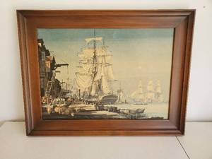 lot 68 image: Ship Scene Print Rowland Hilder