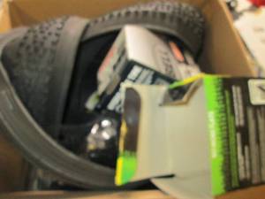 box of bike tires and tubes...