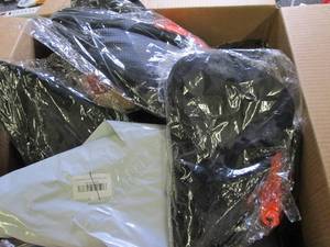 box of bike seats and pads ...