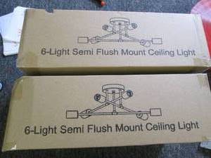 2 6-light semi flush mount celing l...