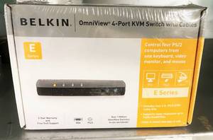 MSRP $300 New In Sealed Box Belkin&nbspOmniView� E Series 4-Port KVM Switch with Cables