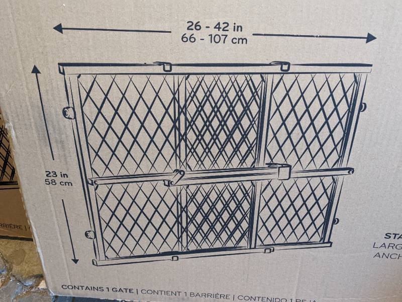 lot 145 image: 2 Evenflo Position and Lock Standard Width BabyPet Gates