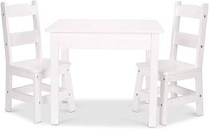 lot 57 image: Melissa and Doug White Table and Chairs Set