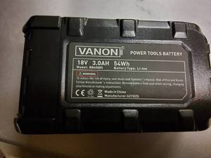 Vanon 18v 3.0AH li-Ion Battery, NEW