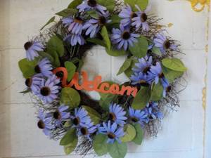 Welcome Wreath and 2 Owls with Bell...