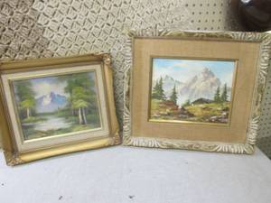 lot 20 image: (B-2) 2 Vintage Framed Oil Painting...