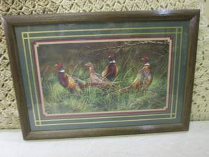 lot 89 image: (D-1) Framed Pheasant Print 23 x 1...