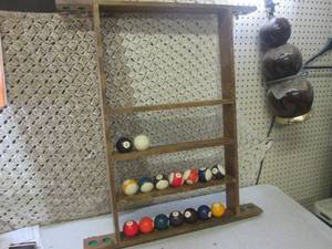 lot 122 image: (C-1) Pool Room Rack with Set of Po...