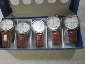 lot 138 image: (EC1) Box of 5 Geneva Wrist Watches...