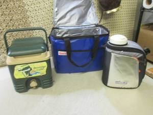 lot 158 image: (F-3) Small Cooler and Beverage Con...