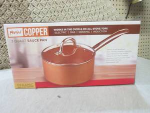 lot 164 image: (EC1) Parini Copper 3 Quart Sauce P...