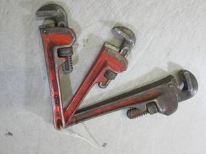 lot 170 image: (H-2) 3 Rigid Pipe Wrenches 1-10 2...
