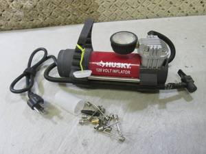 lot 199 image: (BSB) Husky 120V Inflator with Asso...