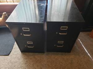 lot 98 image: Pair of Black File Cabinets