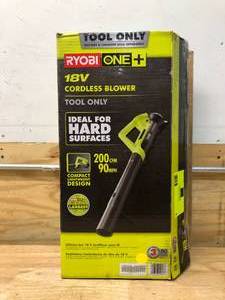 lot 5 image: RYOBI ONE 18V 90 MPH 200 CFM Cordless Leaf BlowerSweeper