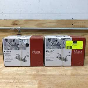 lot 37 image: LOT OF 2 PFISTER Two-Handle 4 Centerset Bathroom Faucets