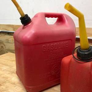 lot 75 image: LOT OF 3 Gas Cans - Various Sizes
